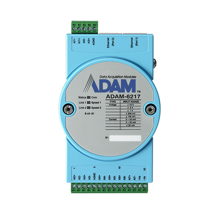 8-channel Isolated Analog Input Modbus TCP Module